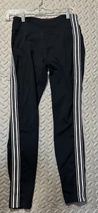 Athleta Women's Leggings Size Small “Earn Your Stripes Black with White Stripes” - Picture 1 of 4