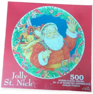 Puzzle di Natale Jolly St. Nick Babbo Natale incastrato 500 pezzi 20,5" Gibson NUOVO - Foto 1 di 3