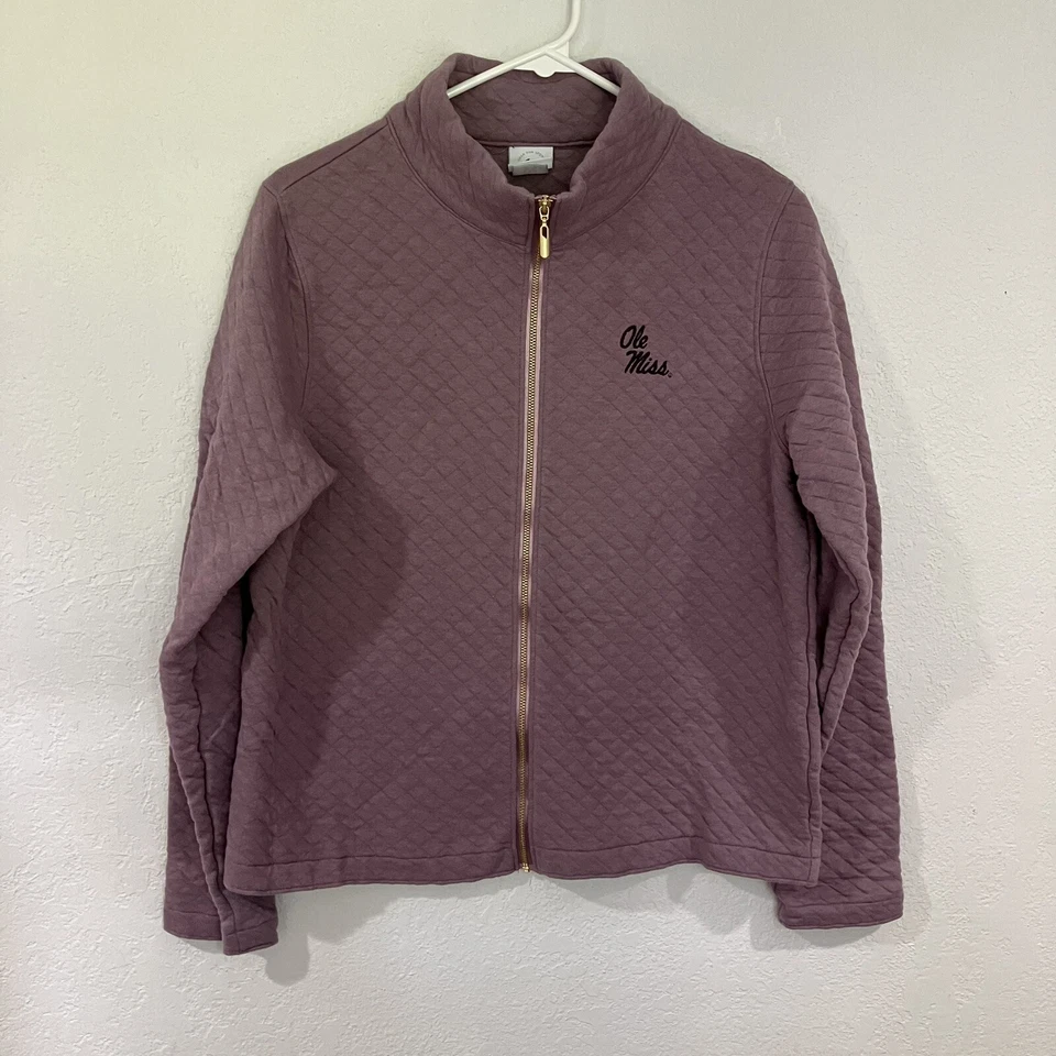 Sudadera top morada con cremallera completa acolchada mediana Ole Miss para mujer P4 Foto 1 de 4