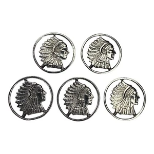 Medio dólar de plata con cabeza de jefe indio de colección tamaño nativo occidental 38 mm 5 piezas - Imagen 1 de 4