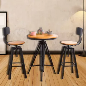 Silla alta de bar de 2 piezas Broadway taburete de bar silla alta ajustable con respaldo - Imagen 1 de 9