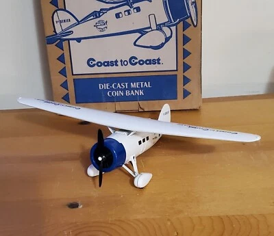 1929 Lockheed Air Express Coast to Coast Die Cast Metal Coin Bank NEW  (XS) - Image 1 of 4