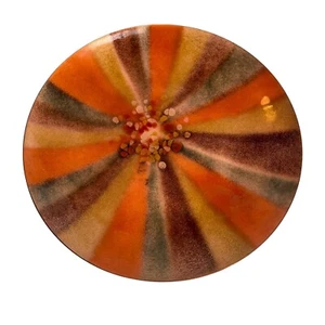 BOVANO of Cheshire Conn Enamel  Copper 8'' Plate Dish MCM Vintage - Picture 1 of 5