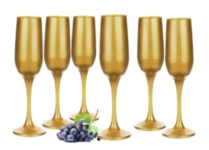 6 Copas de Champán 200ml Oro Sektkelche para Champaña Proseccogläser Prosecco - Imagen 1 de 3