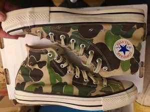 Converse All Star High - Camuflaje - De colección Años 80 Hecho en EE. UU. - Imagen 1 de 5