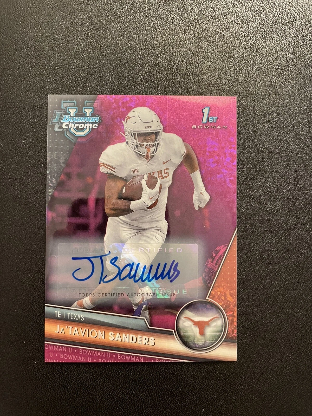 2023 Bowman Chrome University Ja'Tavion Sanders #158 Pink Mini Diamond Auto /150