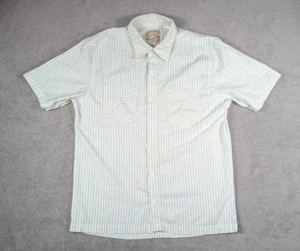 REEF Mens Striped Button-up Shirt Size L Colors Yellow, Blue, White, And Brown. - Picture 1 of 12