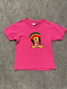 Sun Island Tweety Bird Jamaica Rastacap Tshirt Girls 6-8 Vintage Bob Marley - Picture 1 of 8
