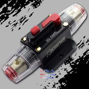 Marine Grade Gold Inline 12 Volt 30 Amp Power Circuit Breaker manual reset Audio - Picture 1 of 1