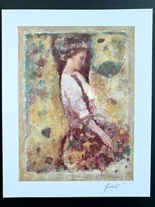 GATHERING BLOSSOMS~HUA CHEN~2006~SERIOLITHOGRAPH W COA~9 3/8”x 7” NEW UNFRAMED - Picture 1 of 6