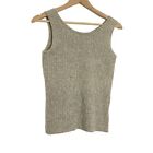 Vintage Lord & Taylor Two Ply Cashmere Cable Knit Sweater Tank Top Neutral Oat