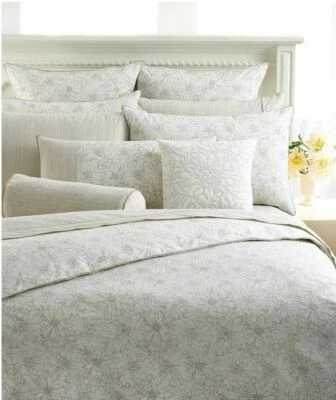 NUEVO CON ETIQUETAS ~ Barbara Barry ESTUDIO NATURAL Grafito Euro Sham Foto 1 de 4