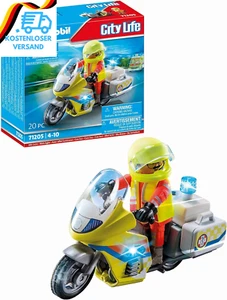 PLAYMOBIL City Life 71205 Notarzt-Motorrad Mit Blinklicht, Spielzeug Für Kinder - Bild 1 von 12