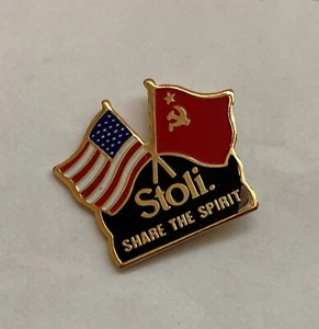 1990 USA Russia Stoli's Advertising Pinback - Picture 1 of 5