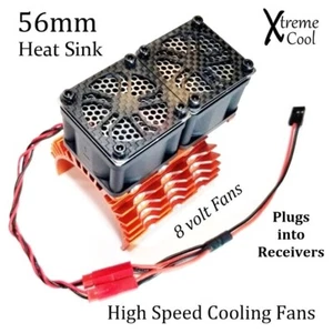 RCP Xtreme Cool 56mm Motor Cooling Heat Sink 4028 High Speed Cooling Fans 8 volt - Picture 1 of 21