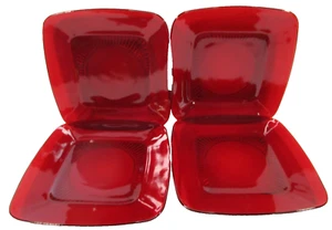 Anchor Hocking Royal Ruby Charm Set 4 Square Plates 8.5x8.5 1950-1959 MCM - Picture 1 of 10