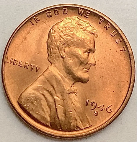 1946 S  BU Uncirculated Red RD - Lincoln Wheat Cent ~ A837 Cover