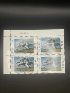 1989 RHODE ISLAND Plate Number Block State Duck Stamp - Mint OG NH Artist Signed - Bild 1 von 2