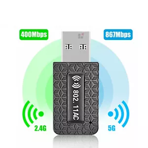 1300Mbps USB3.0 Wireless WiFi Adapter Dongle Dual Band 5G/2.4G Desktop Laptop PC - Picture 1 of 8