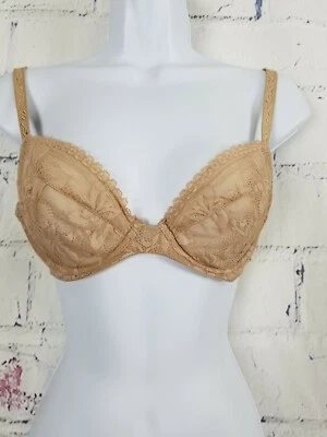 Lilyette Comfort Lace Minimizer Bra size 34C Underwire Adjust. Straps Beige  - Image 1 of 4