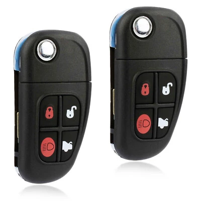 2 For 03 2004 2005 2006 2007 2008 Jaguar S-Type X-Type XJ8 Remote Flip Key Fob - Image 1 of 4