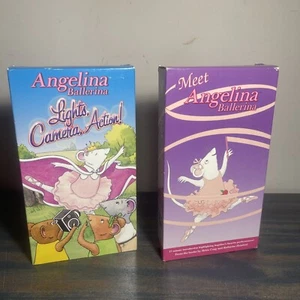 2 VHS Meet Angelina Ballerina & Lights, Camera, Action (VHS, 2004) - Picture 1 of 6
