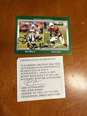 2006 Topps Total #59 David Macklin  Autograph Arizona Cardinals - Image 1 of 3