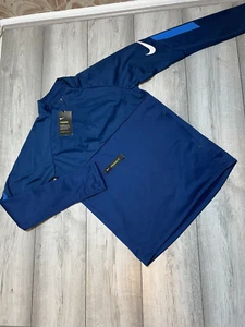 Nike Therma Shield Strike Football Drill 1/4 Zip Blue - Picture 1 of 4