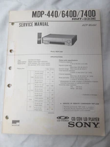 Original - Service Manual - SONY MDP-440/640D/740D - Picture 1 of 3