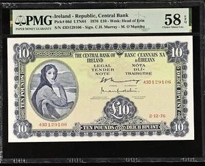 Ireland | 1976 | 10 Pounds | P.66d | 43D129106 | Choice About UNC 58 EPQ - Picture 1 of 2