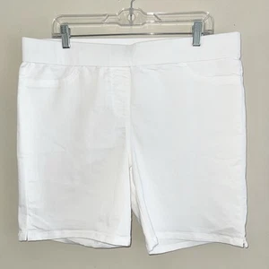 Kim Rogers Bermuda Shorts Womens Size 14 Pull On White Stretch Casual - Picture 1 of 9
