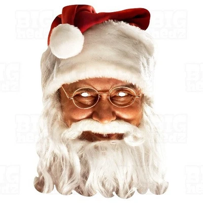 BIGHEDZ SANTA CLAUS / Father Christmas Card Face Mask, Secret Party Celebrity Prop XMAS