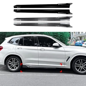 2*Hochglanz Schwarz Seitenschweller BMW X3 X4 G01 G02 2018-2024 M Sport Paket DE - Picture 1 of 14