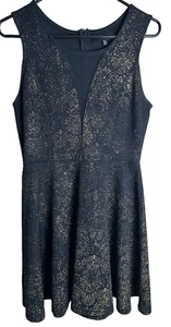 Abito donna Rampage aderente e svasato nero/oro metallizzato Holiday taglia M junior - Foto 1 di 4