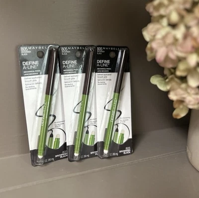 Maybelline Define A-Line Pencil Sealed 805 Brownish Black NEW Lot of 3 - Image 1 of 4