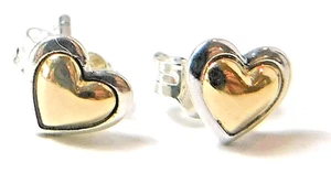 Original Pandora Ohrringe, Silber gewölbte Herz Ohrstecker, #299389C00 - Bild 1 von 6