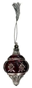 Vintage 2000 Lenox Ruby Color Gems Lite Ball Christmas Ornament Tassel - Picture 1 of 5