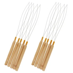 10 Piezas Peluca Ganchillo Extensión de Cabello Herramienta de Cuentas Lazo Aguja Enhebrador - Imagen 1 de 12