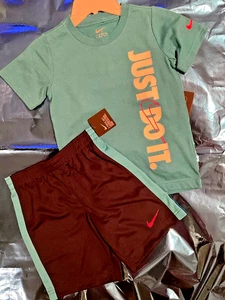 New Boy's Blue Nike Just Do It 2 pc shorts set Size 6 - Picture 1 of 3