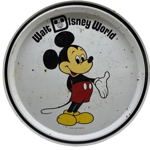 Vintage 1970's Walt Disney World Mickey Mouse Tin Plate Tray - Picture 1 of 6