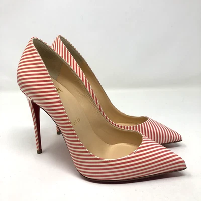 Christian Louboutin Piglet Follies 100 Patente Rayas Stiletto Mujer 36 EE. UU. 6 Foto 1 de 4