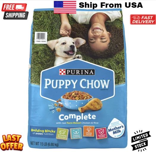 Purina Puppy Chow High Protein Dry Puppy Food, Complete With Real Chicken, 15 lb