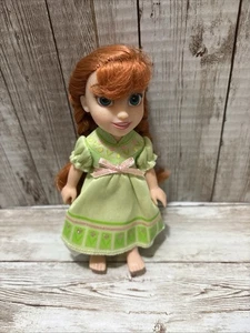 Disney Frozen Anna Puppe 6 Zoll grünes Kleid rote Haare Zöpfe lila Höschen blau 2019 - Bild 1 von 8