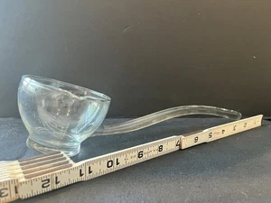 Ancienne louche bol en verre poinçonné L E Smith avec bec verseur - Photo 1/3