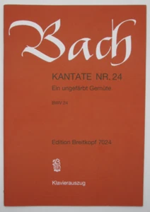 Bach Cantata BWV 24 Ein ungefarbt Gemute (Breitkopf 7024) vocal score NEW - Picture 1 of 5