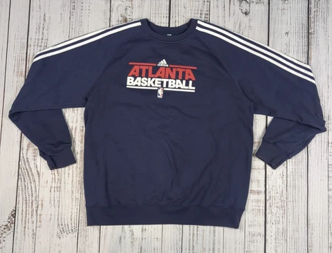 Vintage Atlanta Hawks Adidas Sweatshirt Y2K 3 Stripe Sleeves Sz XL Cover