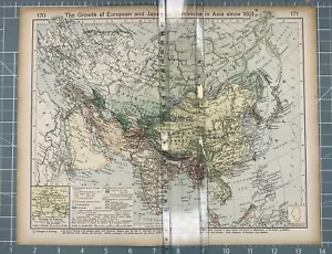 Arte de pared mapa histórico vintage de Asia de los dominios japoneses europeos de crecimiento de los años 20 - Imagen 1 de 4