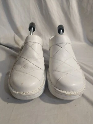 Nurse Mates WOMENS Haden White Leather Pillow Top Slingback Shoes Clogs Size 7 - Image 1 of 4