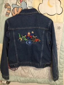 1999 Justice League Denim Jacket DC Comics Kids 14/16 Warner Brothers - Picture 1 of 4