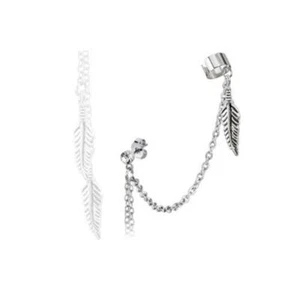 1 Feder Ohrklemme Ohrclip Ohrstecker Ear Cuff Kette Fake Ohrring Helix Indianer - Bild 1 von 1